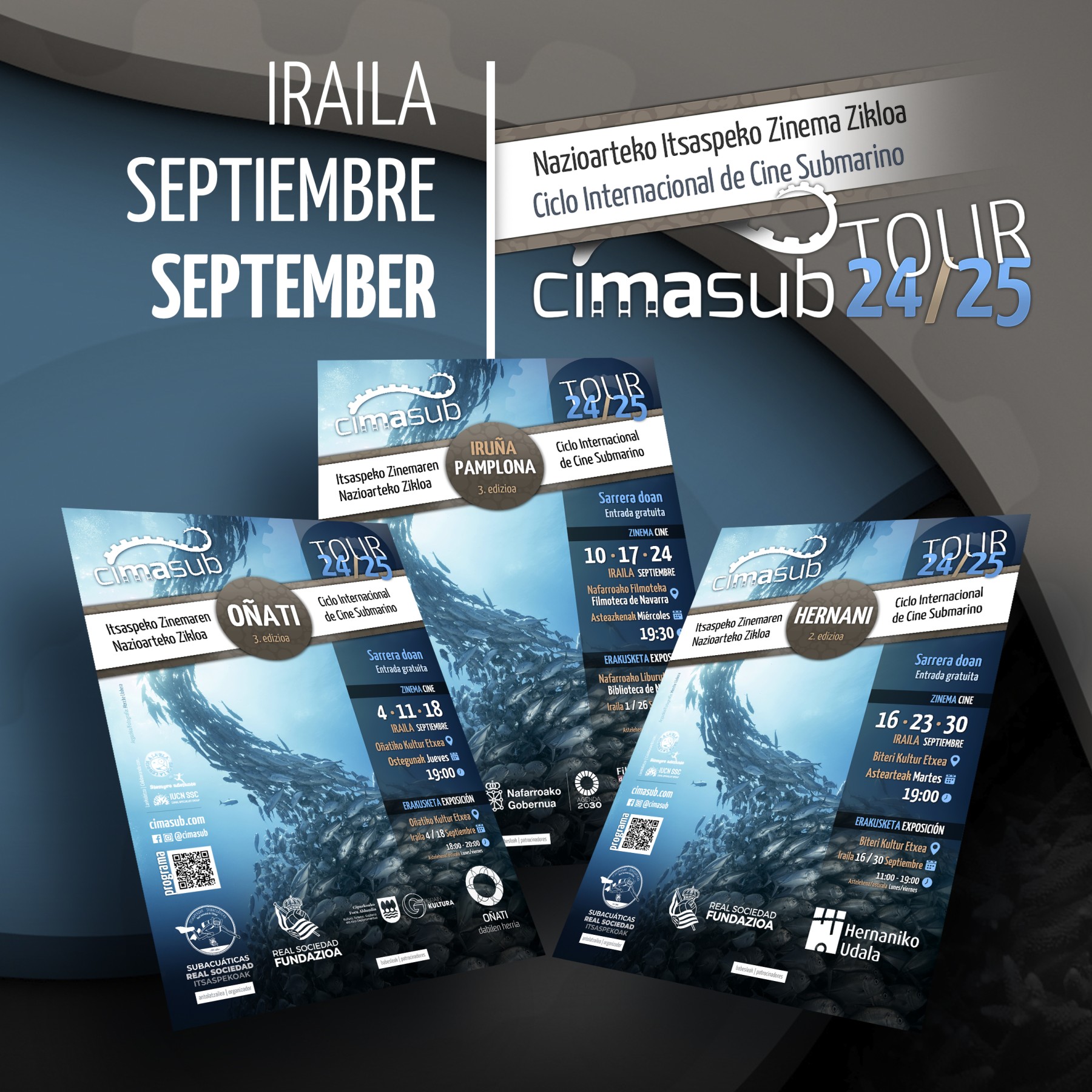 The Cimasub Tour arrives in Oñati, Pamplona, and Hernani in September