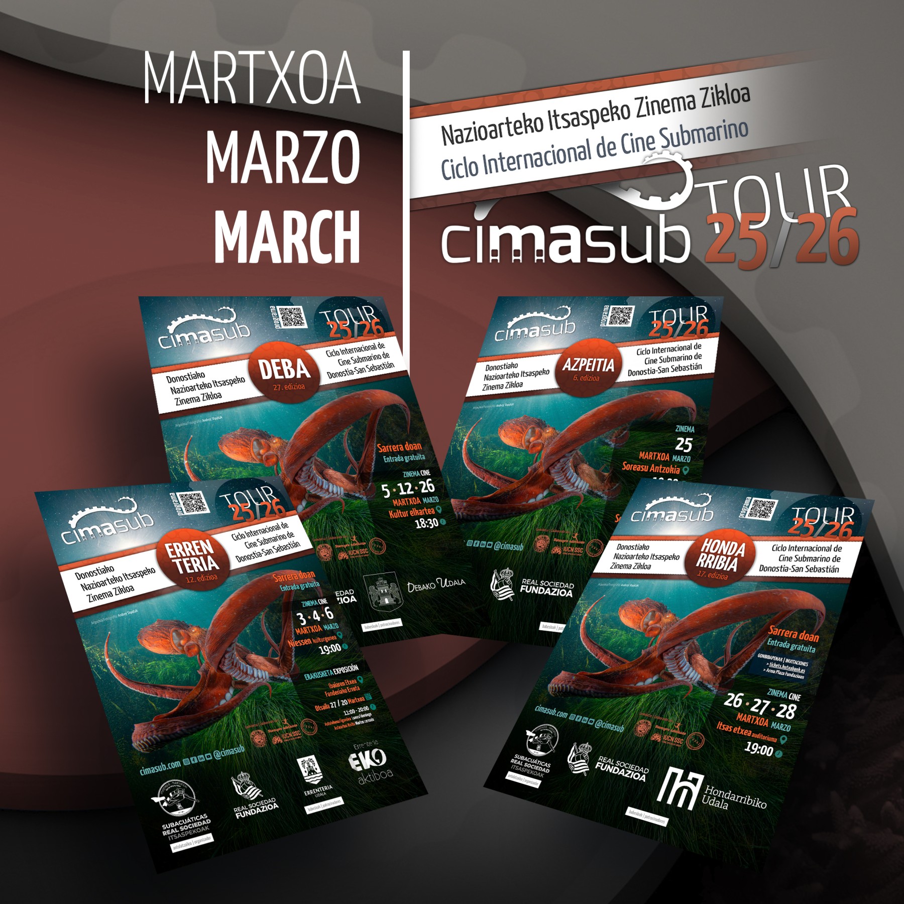Cimasub tours Gipuzkoa in March with underwater cinema, exhibitions, and intergenerational activities